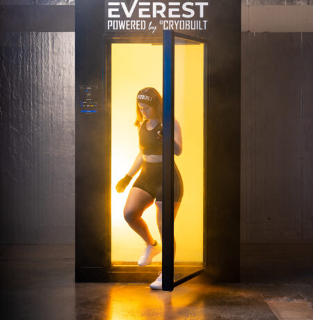 man going out to an everest machine